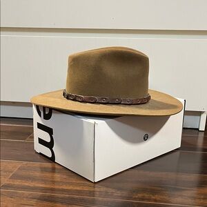 Brown Fedora Hat with Leather Band